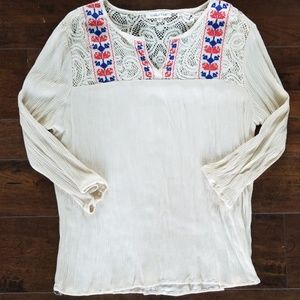 Wishful Park Shirt with Blue & Red Embroidery